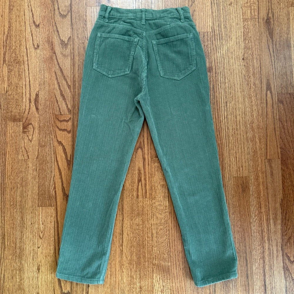 Reformation Cynthia Button Fly Corduroy Pants Jeans in Moss Green size 27 - Picture 9 of 16